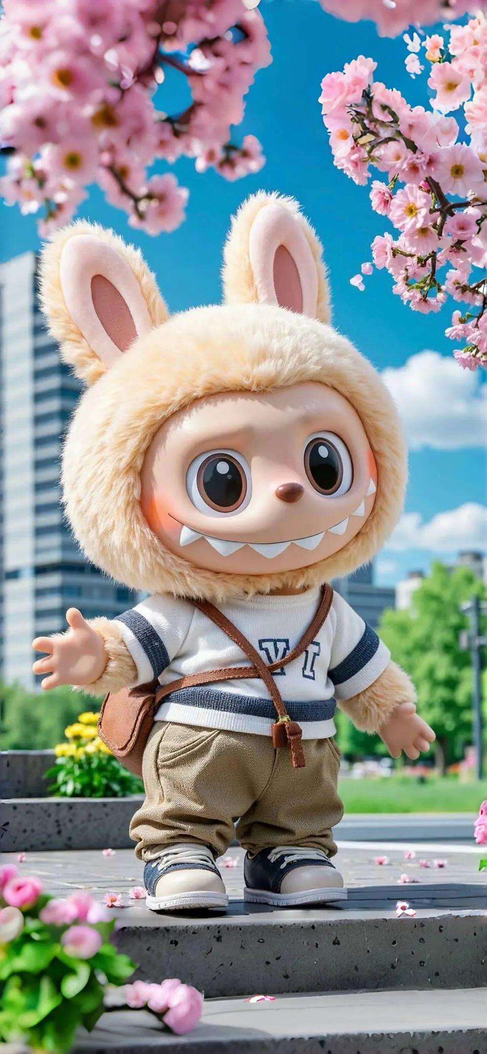 Labubu Pink Flower Garden