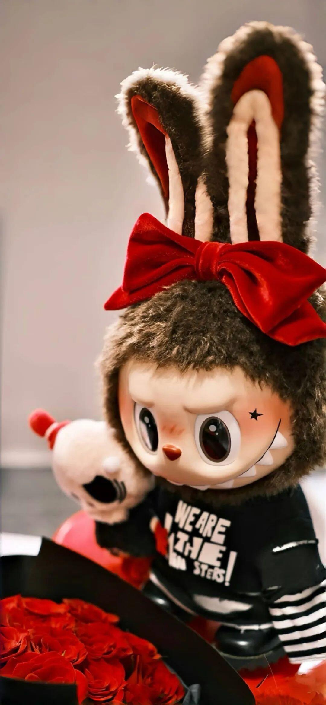 Labubu Blue Ocean Background