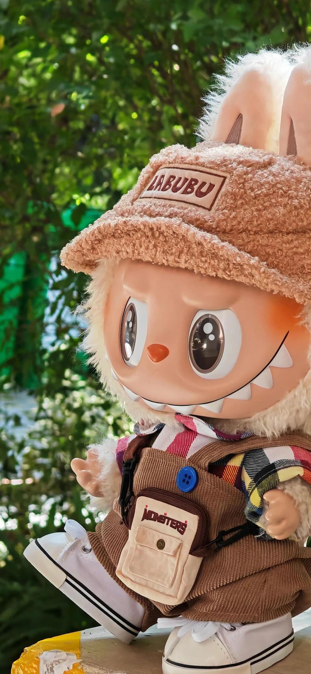 Labubu Green Nature Wallpaper